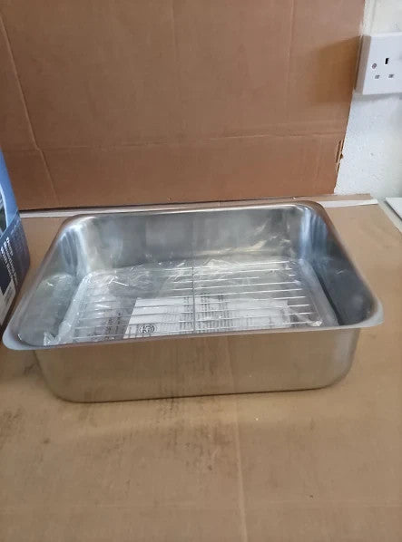 Judge Extra Large Stainless Steel Roasting Pan Rack Oven Safe 36x26x10cm New