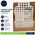 Cabinet Door Organiser Single Basket Plastic No Drill Plastic Bathroom Shelf