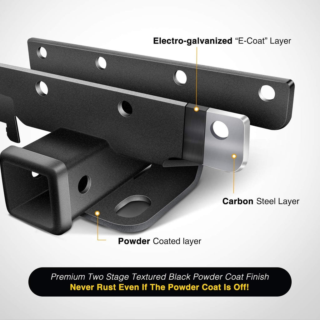 Nilight JK61A 2in Rear Bumper Tow Trailer Hitch Receiver 2007-2018 Jeep New