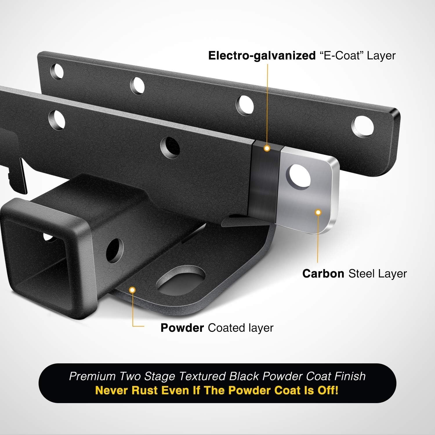 Nilight JK61A 2in Rear Bumper Tow Trailer Hitch Receiver 2007-2018 Jeep New