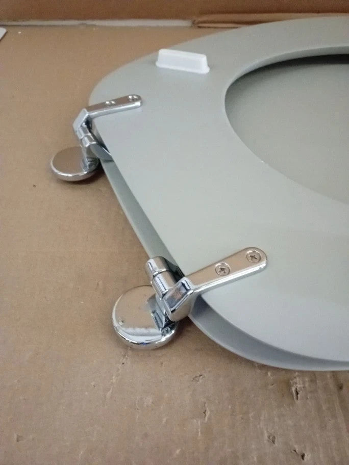 Argos Home Tongue And Shaker Style Toilet Seat Adjustable Hinges Grey