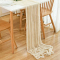 Cheesecloth Table Runner 90x300cm Boho Gauze Fabric Tablecloth Rustic Beige