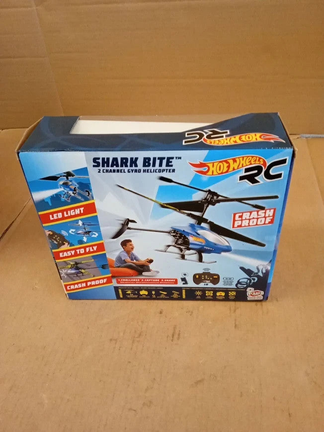 Bladez Hot Wheels Shark Bite Helicopter Kids Remote Control 2 Channel RC 8+
