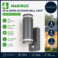 4lite Marinus Outdoor Up Down Wall Light Rust Free Motion Sensor Exterior Lamp