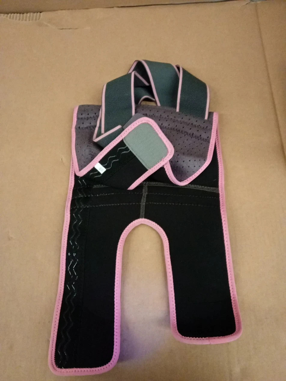 Abyon Knee Support Unisex Adjustable Non Slip Knee Brace Side 4XL/5XL Gray Pink