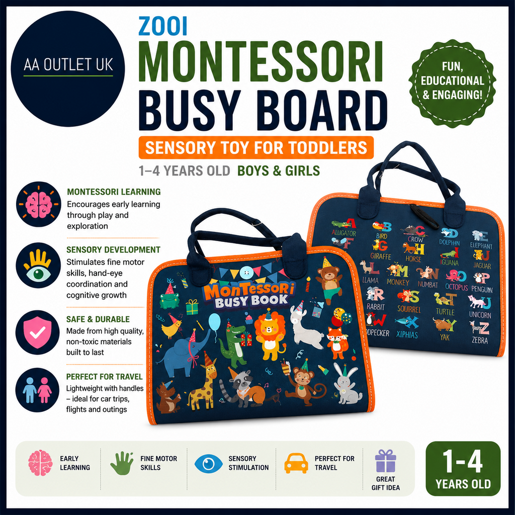 ZOOI Montessori Busy Board Sensory Toy Toddlers 1-4 Years Old Boys Girls New