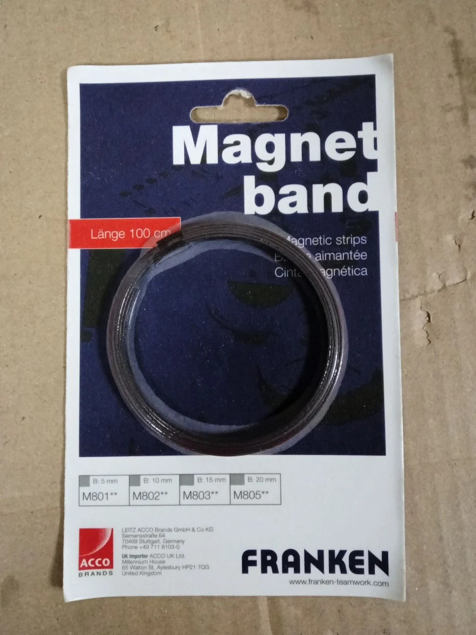 FRANKEN M801 Magnetic Tape 100cm 5mm Can Be Written On Can Be Cut Size Red New