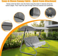 Replacement Garden Swing Hammock Canopy Top Cover B&Q Colorado 3 Seat Grey