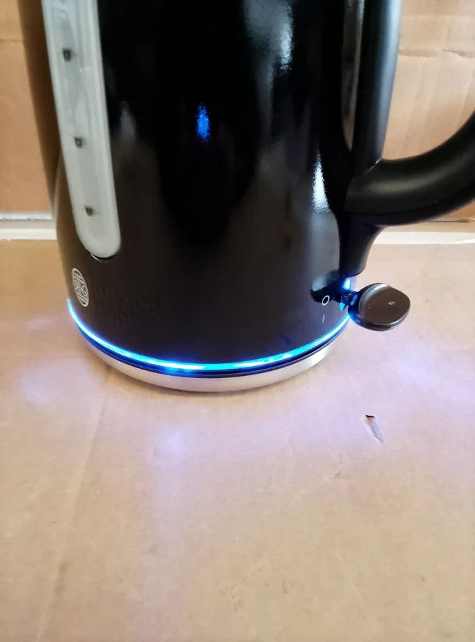 Russell Hobbs Black Stainless Steel Electric 1.7L Cordless Kettle 3kw New