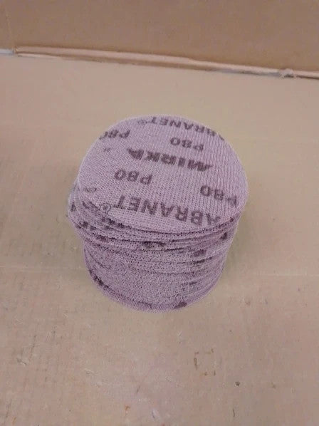Mirka Abranet Net Sanding Disc 125mm Hook Loop 80 Grit 50pcs 12.5x12.5cm New