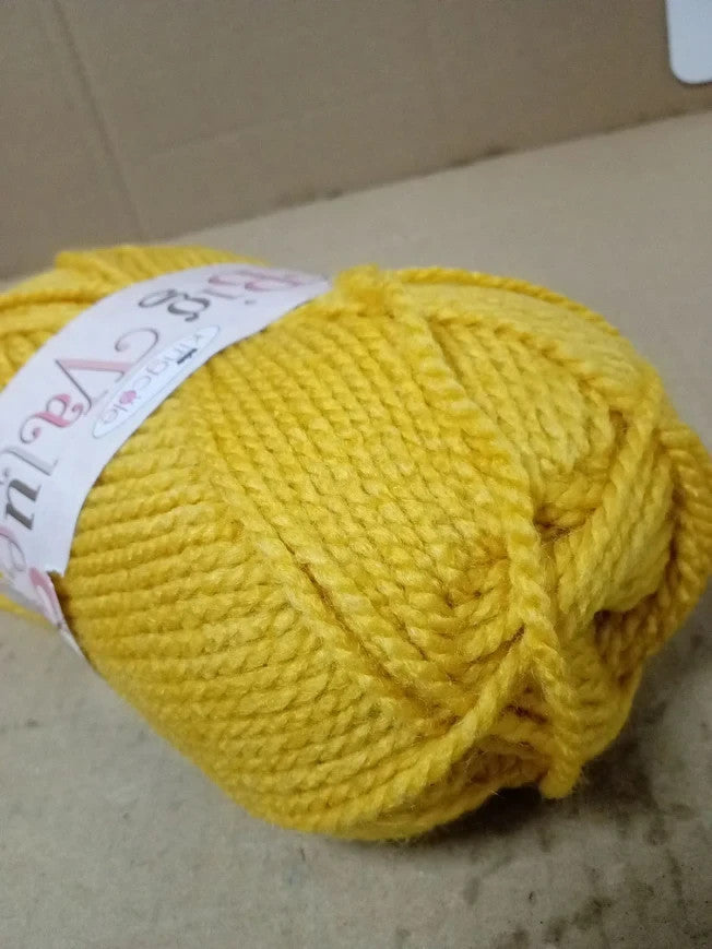 King Cole Big Value Chunky Knitting Yarn 100% Acrylic Wool 100g Ball Mustard New