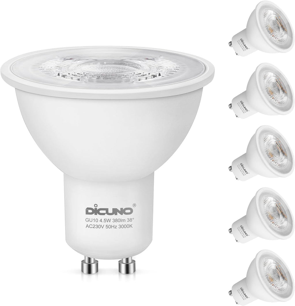 Dicuno GU10 LED Bulbs Warm White 3000K 4.5W 380LM Energy Saving Light New