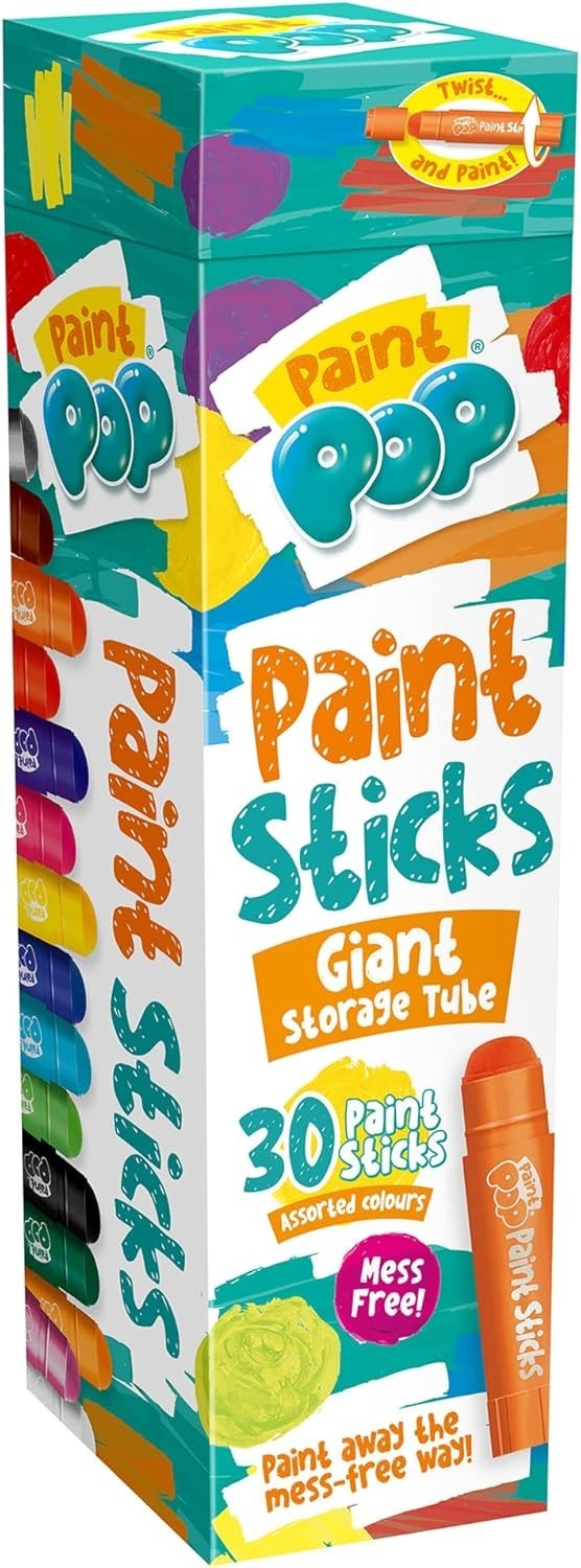 Paint Pop Paint Sticks Kids 29 Pack Assorted Colours Giant 30x8.7x8.7cm New