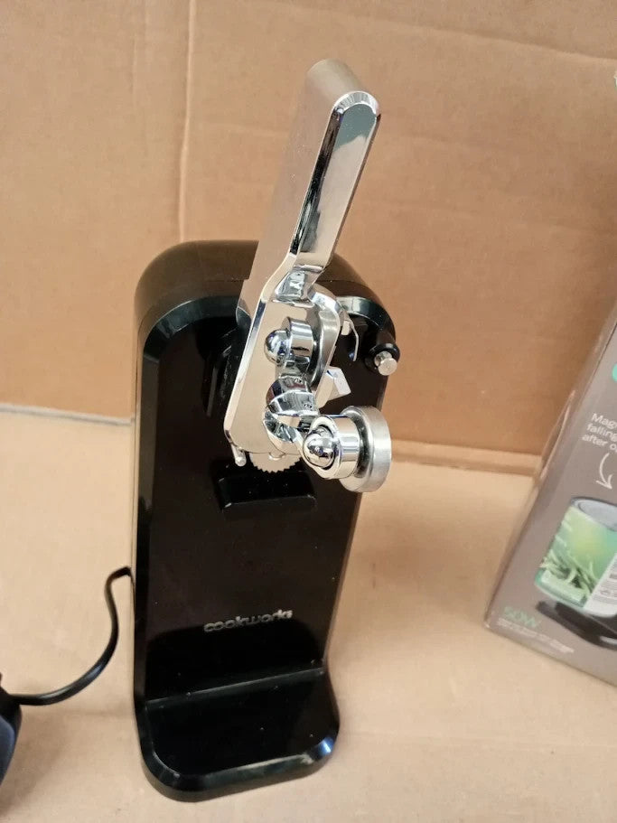 Cookworks Can Opener Black 50W Magent Prevents the Lid Falling The Tin