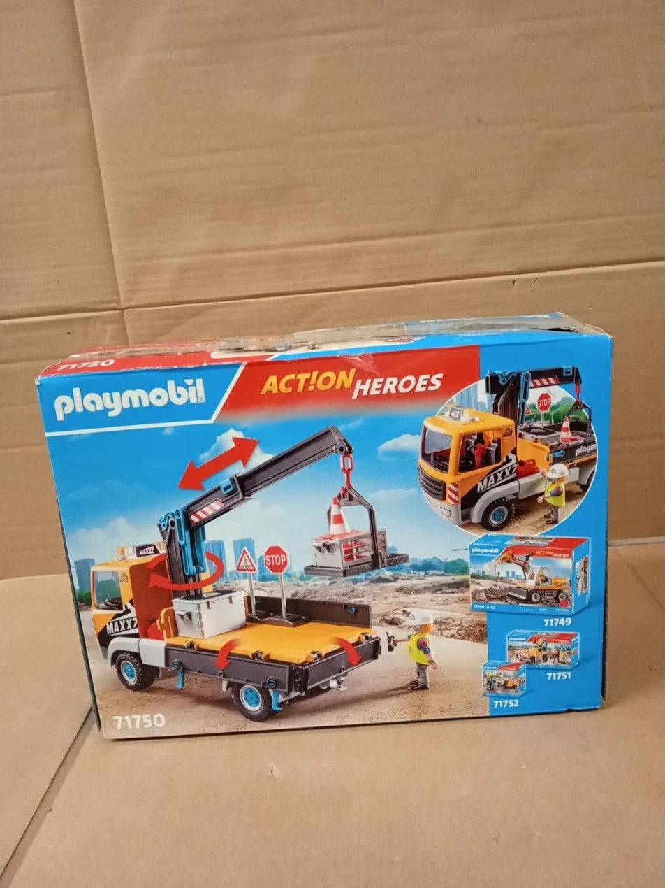 Playmobil 71750 Action Heroes Construction Lorry Crane Toy Children Aged 4+