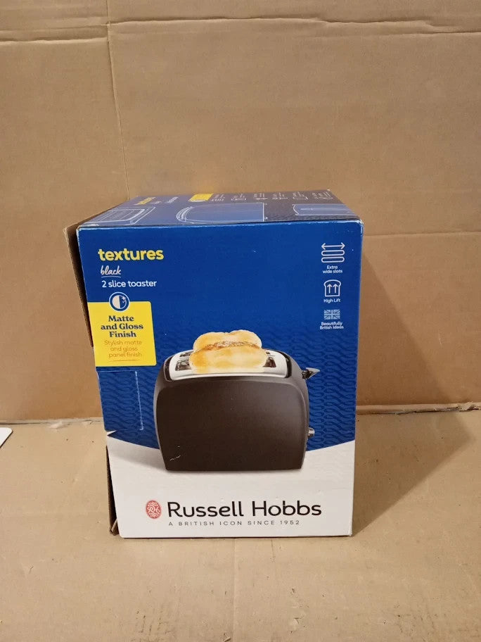 Russell Hobbs Textures 2 Slice Toaster Extra Wide Slots 6 Browning levels
