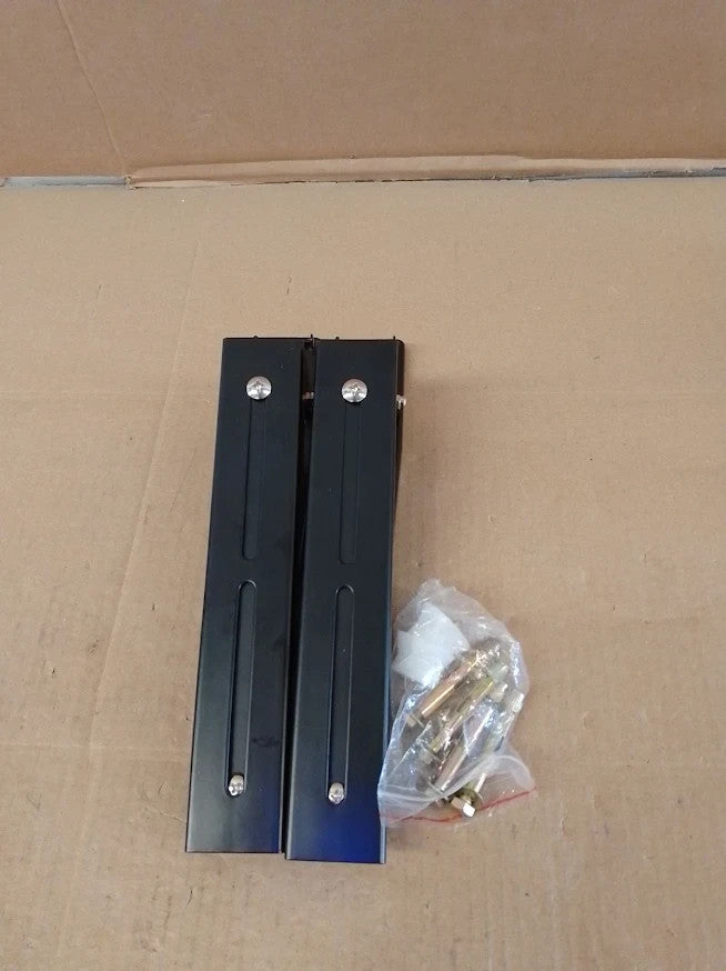 2 Pieces Universal Microwave Wall Shelf Brackets Adjustable Folding 45kg Black