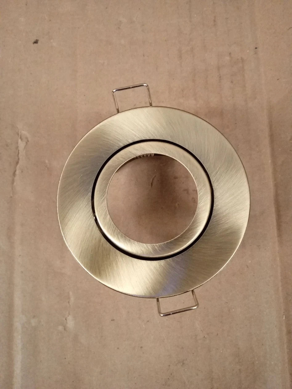 Knightsbridge FireNova IP20 Tilt GU10 Rated Open Back Downlight Antique Brass