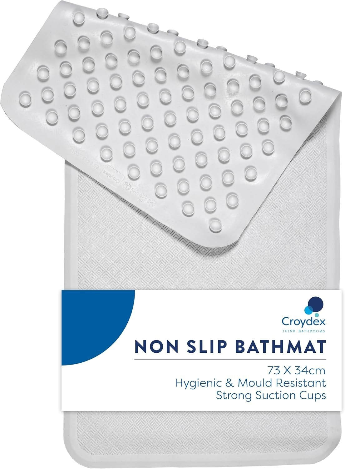 Croydex Rubagrip Bath Mat Non Slip Resistant Anti Mould Inside 74x34cm New