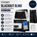 TIYCNIY Blackout Blind 200x145cm Portable No Drill Fits Any Size Blinds