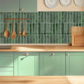 Alwayspon 10 Sheet 12x12inch Green Subway 3D Self Adhesive Wall Tile Sticker New