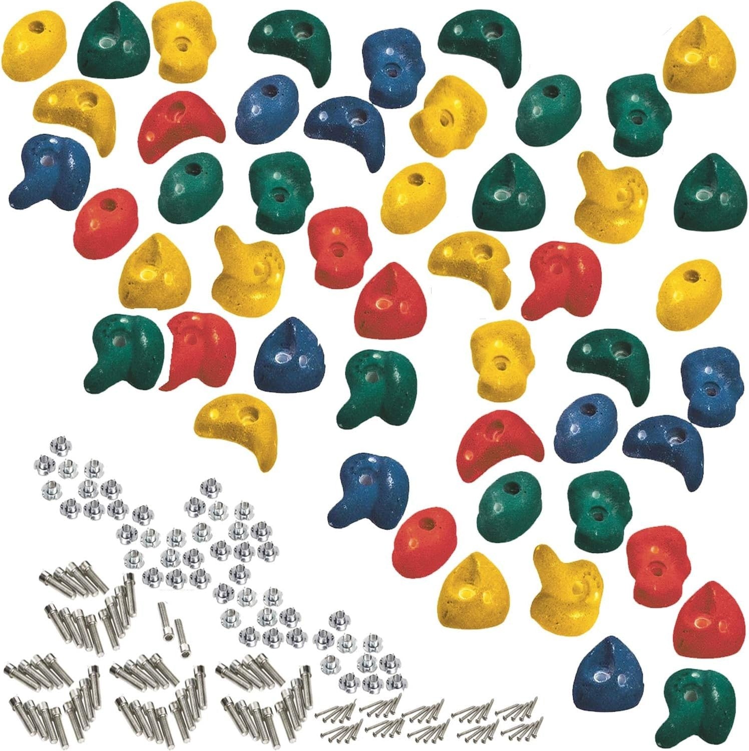 Garden Games 50Pck Rock Climbing Holds Stones High Grip Polyresin Galvanised New