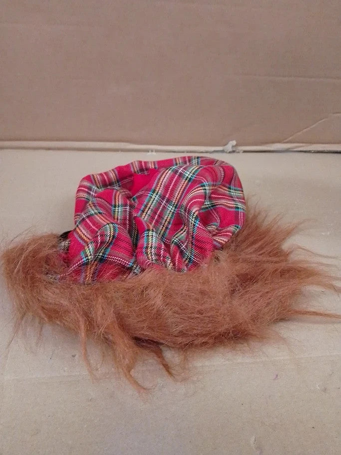 Red Tartan Scots Hat Ginger Hair Classic Design Parties Halloween Men New