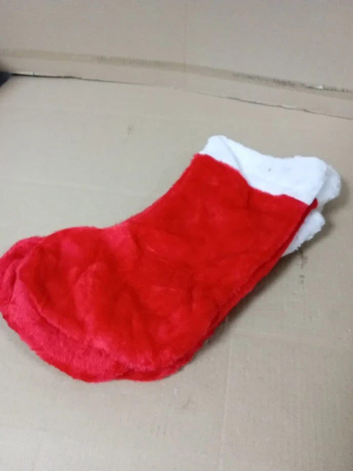 Plush Christmas Stockings Velvet Effect Hanging Decoration Gift 4 Pieces New