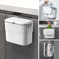 Elpheco Hanging Small Waste Bin Lid Cabinet Door Kitchen 7L 26.7x15.2x21.6cm New