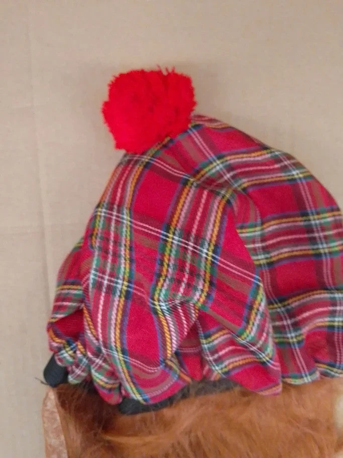 Red Tartan Scots Hat Ginger Hair 1pc Classic Design Perfect Parties New