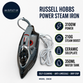 Russell Hobbs Steam Iron 3100w 210g Min Extra Steam Boost 350ml Durable