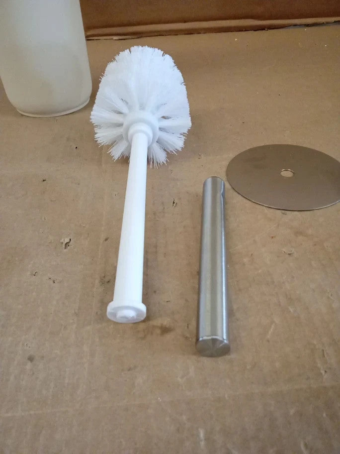 Habitat Toilet Brush Holder 38.5x9.5x9.5cm Cream And Silver