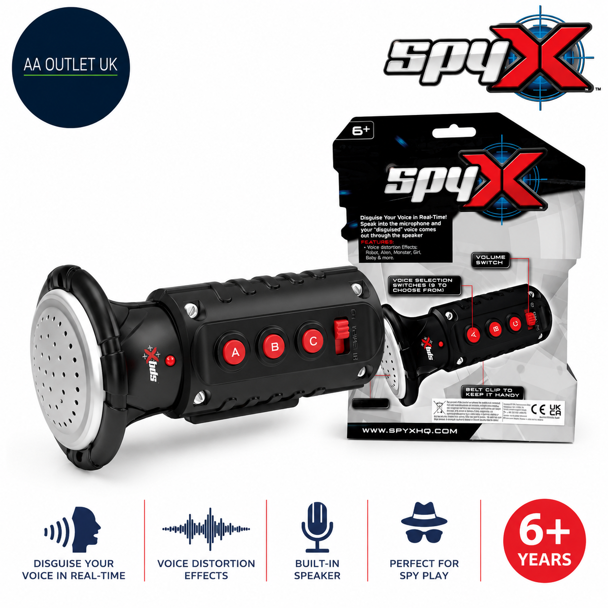 SpyX Secret Voice Changer Kids Electronic Fun Spy Audio Megaphone Toy Aesthetic
