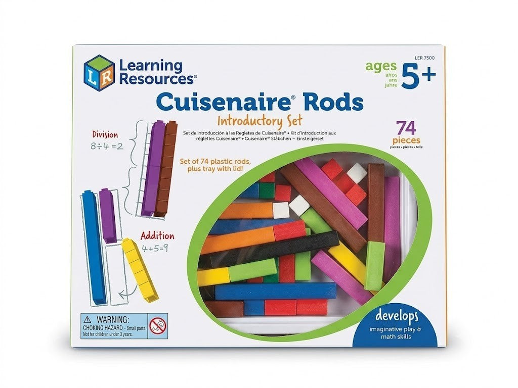 Learning Resources Cuisenaire Rods Plastic Introductory Set White Design New