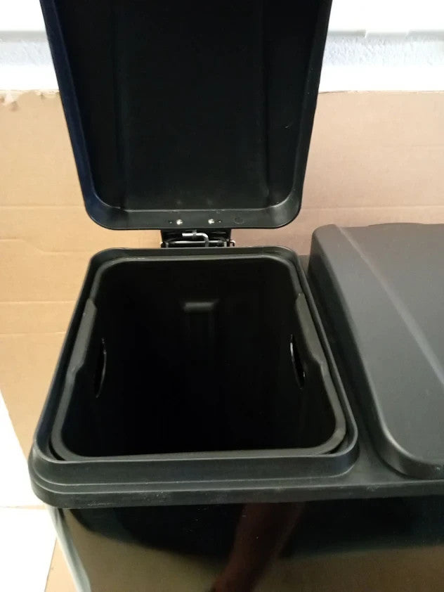 Habitat 60L Twin Compartment Bin Black New