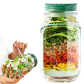 Vluvla Salad Pod Jar Portable Container Leakproof Dressing Cup Vertical 1L