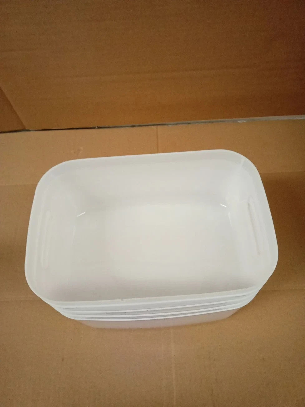 KEPLIN 5 Pack Plastic Storage Baskets Handles BPA Free Organiser 22.3x14.8x10cm