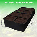 180x90x30cm Fabric Raised Garden Bed 128 Gallon 8 Grids Plant Grow Bags