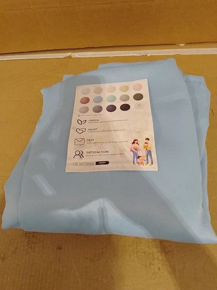 Mrtrees Blue Blackout 54in Drop Short Thermal Eyelet Curtains 137.2x229cm New