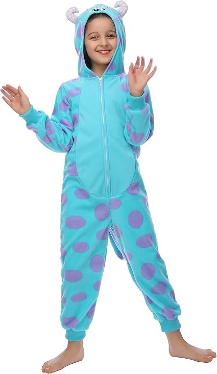 Sincere Party Blue Monster Costume Kids Soft Cozy Warm Animal Age 6-8 Unisex