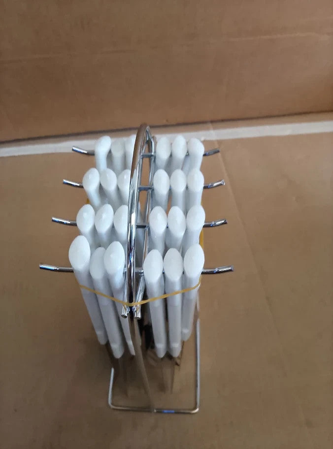 24 Piece Stainless Steel Cutlery With Hanging Stand White New