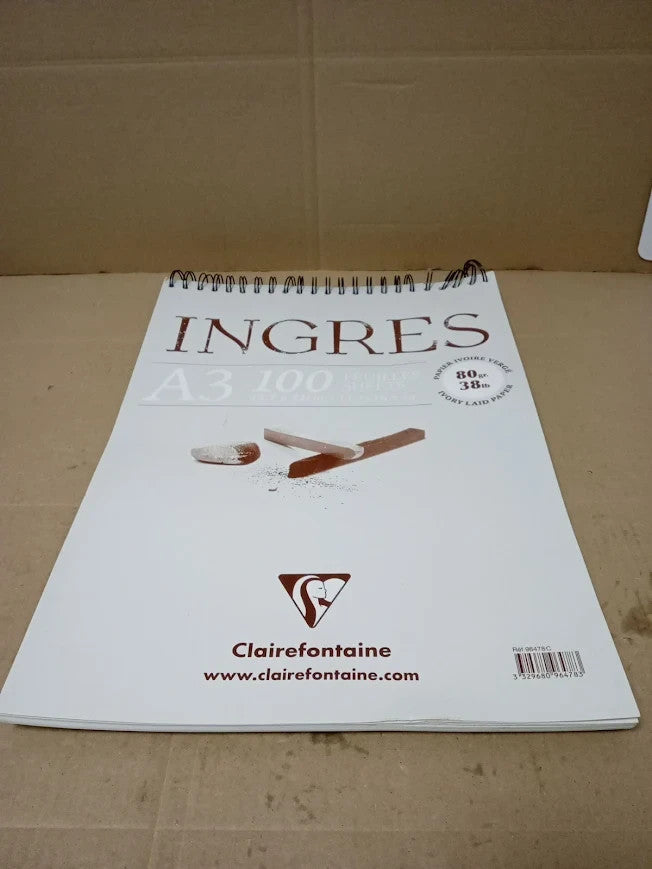 Clairefontaine Ref 96478C Ingres Study Top Wirebound Pad 100 Sheets A3 297x420mm