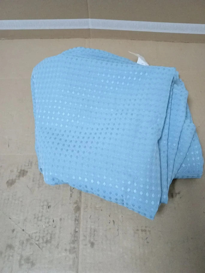 Aqua Blue Waffle Shower Curtain Light Blue Heavy Duty Fabric 183x214cm New