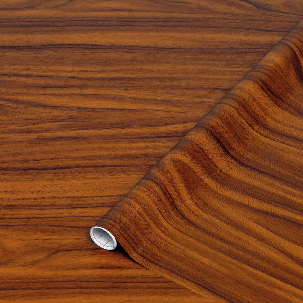 DC Fix vinyl Wrap Gold Walnut Wood Effect 45cmx2m Sticky Back Plastic Roll New