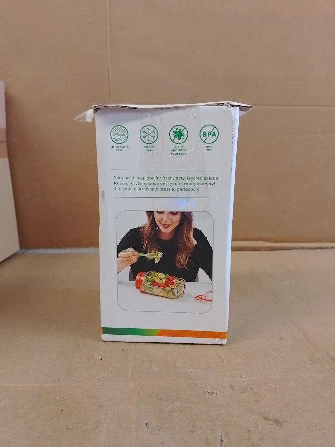 Vluvla Salad Pod Jar Portable Container Leakproof Dressing Cup Vertical 1L