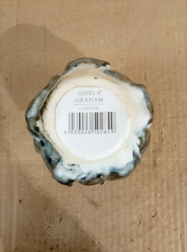 Gisela Graham Blue Reactive Glaze Artichoke Tea Light Holder Ceramic