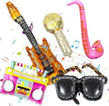 SKJAXF 5 Inflatable Party Props Set Photo Booth Microphone Saxophone Radio New