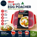 Decor Microsafe Microwave Steam Egg Poacher Cooks 1-4 Eggs At Once Under 3mins.