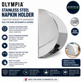 Olympia Stainless Steel Napkin Holder Tabletop Serviette Dispenser Catering