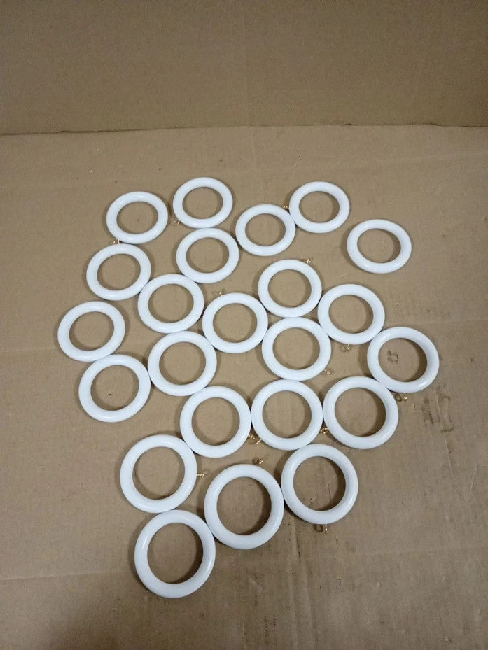 Merriway Wooden Curtain Rod Rings Screw Eyes Design White 45mm ID 23 Pieces New